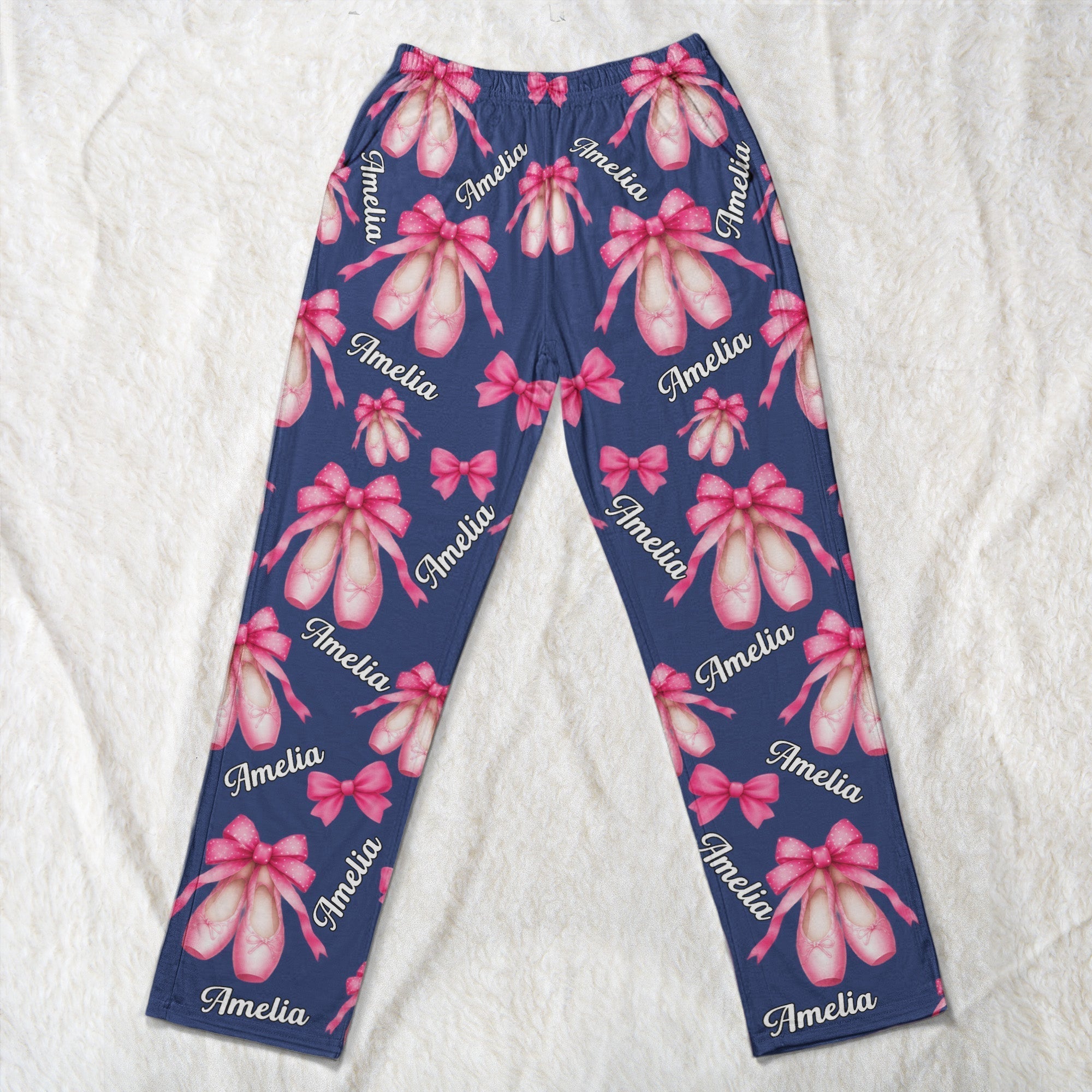 coquette bow ballet custom name number gift for ballet lover ballerina personalized lounge pants 6