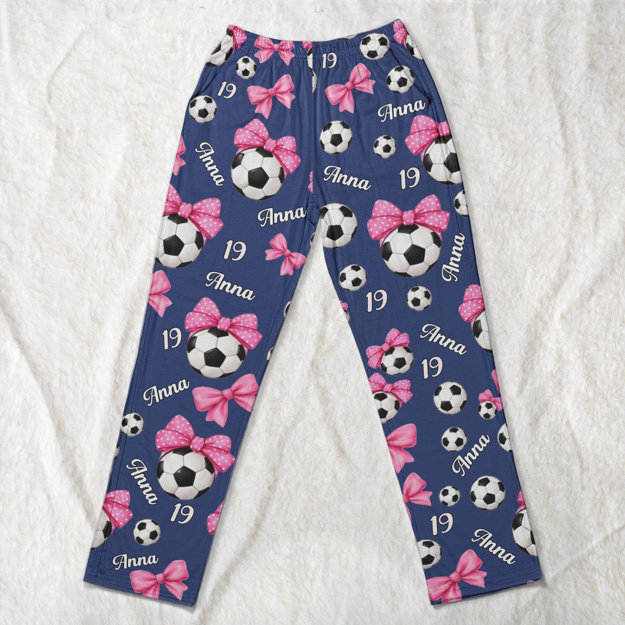 coquette bow soccer custom name number gift for soccer player soccer team personalized lounge pants 6_e22b877c d846 4f3b 9b81 eb09c20e920f