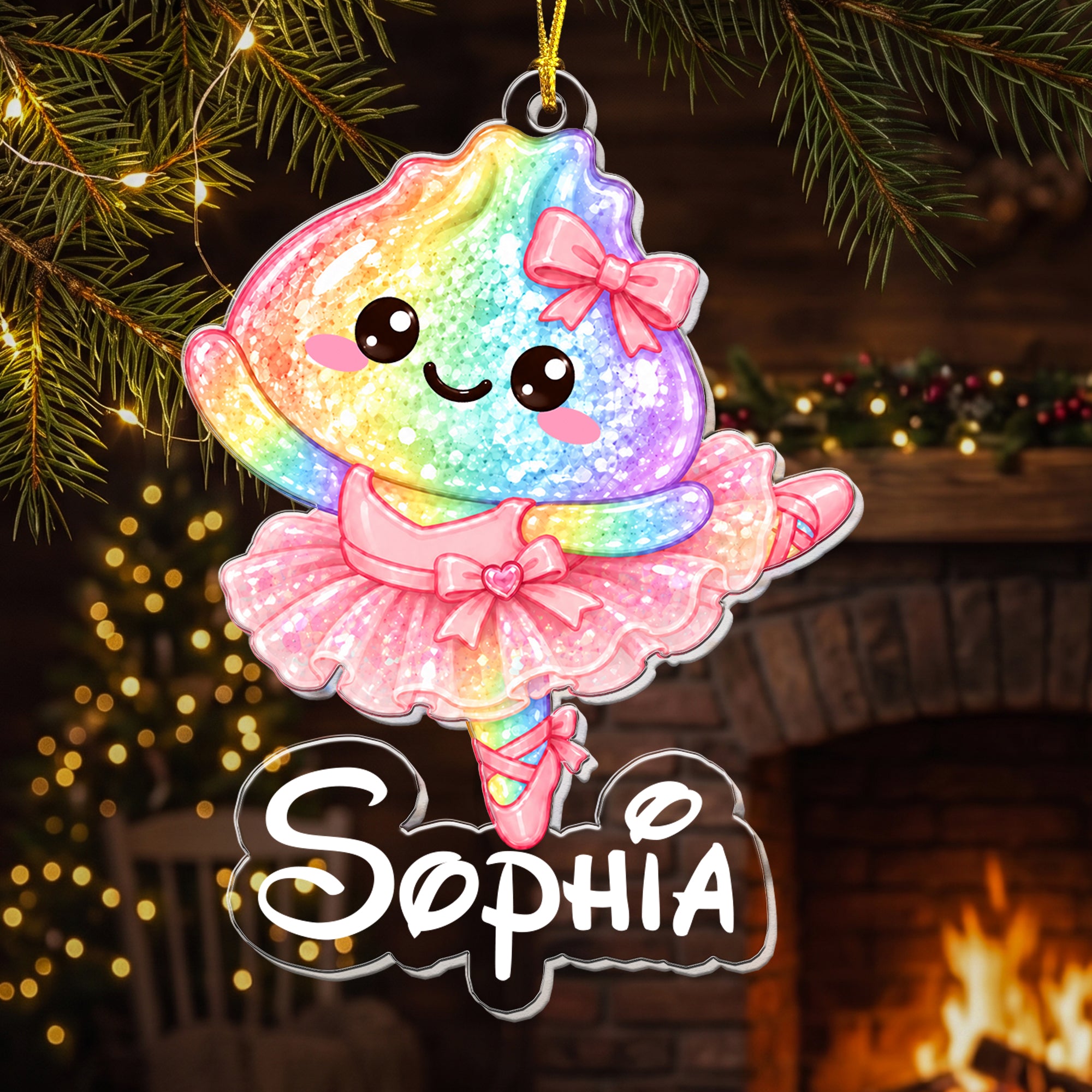 cute dumplings ballet gift for squishy hunter personalized ornament 1