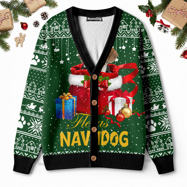 Navidog Funny - Christmas Gift For Adults - 3D Ugly Christmas Cardigan QT309412