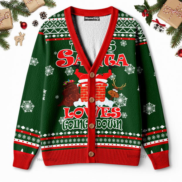 This Santa Loves Going Down - 3D Ugly Christmas Cardigan QT309464