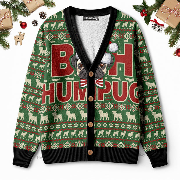 Bah Humpug - Christmas Gift For Dog Lovers - 3D Christmas Ugly Cardigan QT312034
