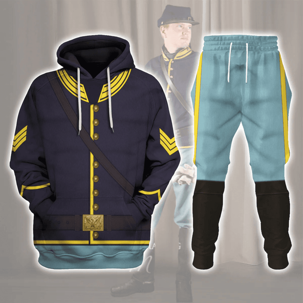 American Union Army- Cavalry Sergeant Uniform All Over Print Cosplay Costume - Hoodie Set PT401018 CSACW001