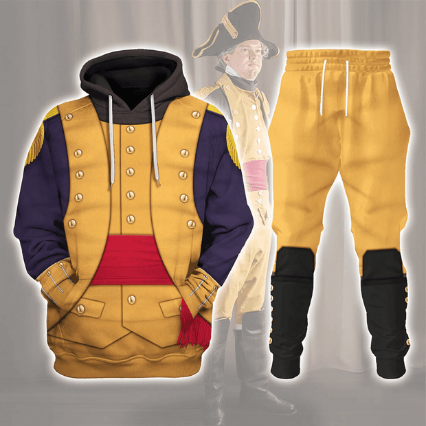 George Washington Uniform All Over Print Hoodie Sweatshirt T-Shirt Tracksuit CSACW019