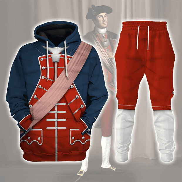 George Washington In Uniform As Colonel Uniform All Over Print Hoodie Sweatshirt T-Shirt Tracksuit CSACW010