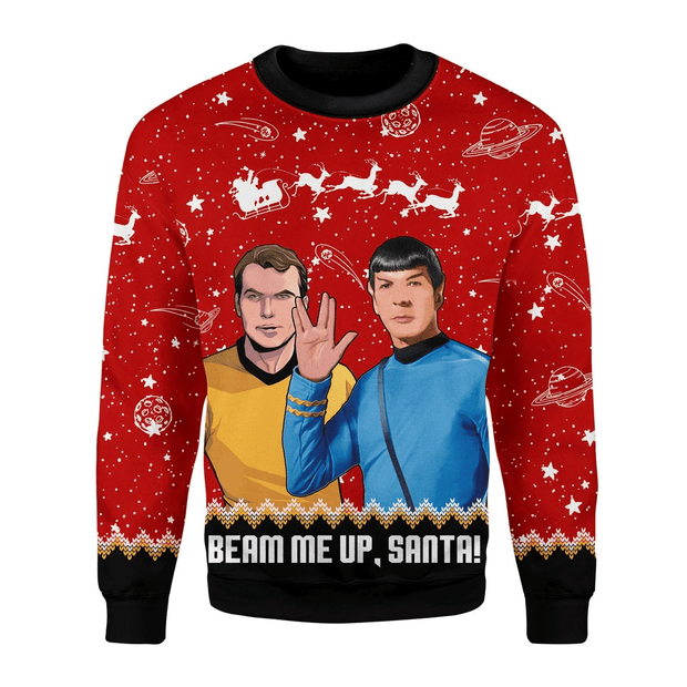 Christmas Sweater Beam Me Up Santa T-shirt Hoodie Sweatpants Apparel