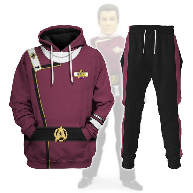 Admiral James T. Kirk Costume Hoodie Sweatshirt T-Shirt Sweatpants Apparel STHS002