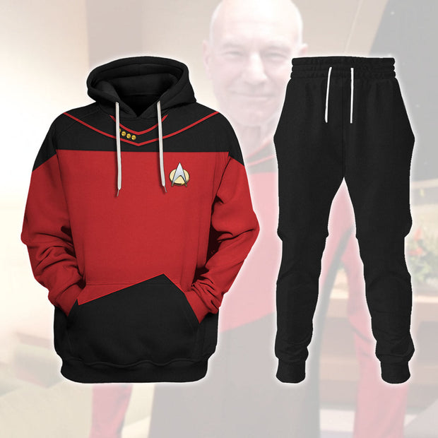 Picard The Next Generation Red - Cosplay Costume Hoodie Set QT308996 STHS005