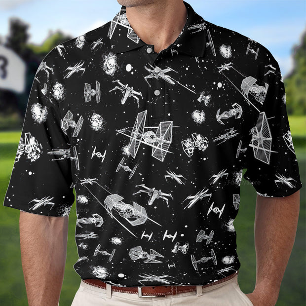 Stwa Spacecraft Pattern - Men Polo Shirt