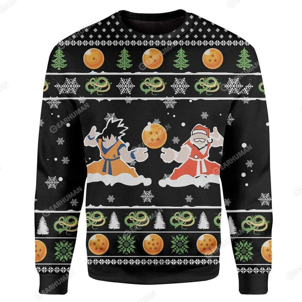 Songoku And Santa Christmas Ugly Sweater