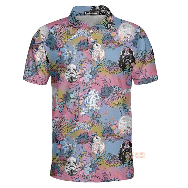 Stwa Space Flower Colorful Polo Shirt - Gift For Fans