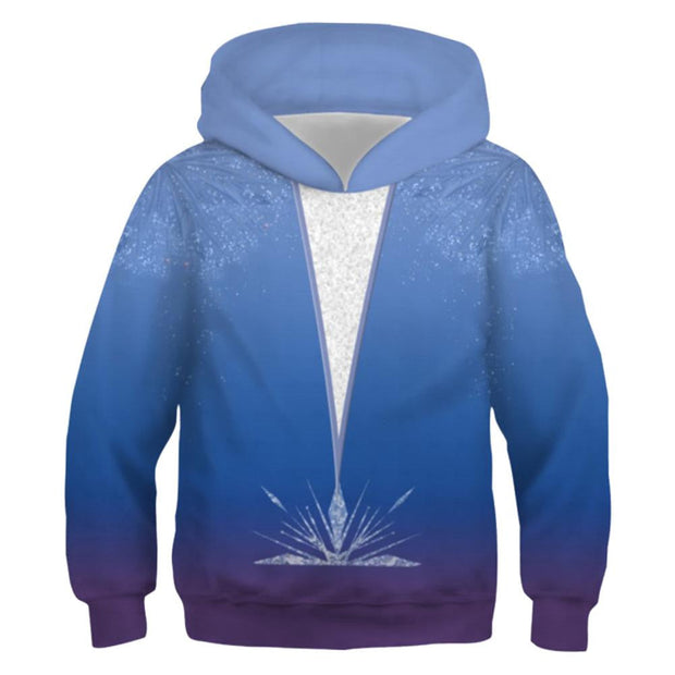 Kids Princess Elsa Hoodies Frozen 2 Pullover 3D Print QT210621Hn