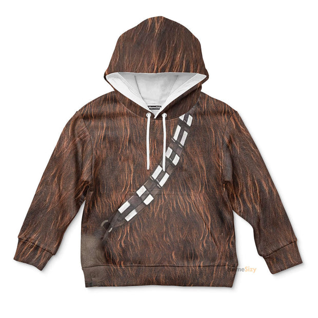 3D SW Wookiee Chewbacca Warrior Custom Cosplay Costume Kid Hoodie QT302435Hf