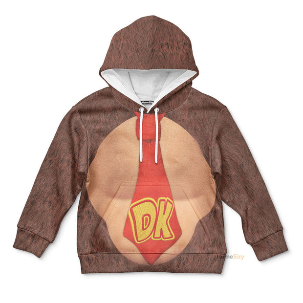 3D Donkey Kong Custom Cosplay Costume Kid Hoodie QT208514Hg