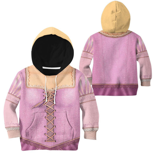 3D Kids Rapunzel Princess Custom Cosplay Tshirt Hoodie Apparel