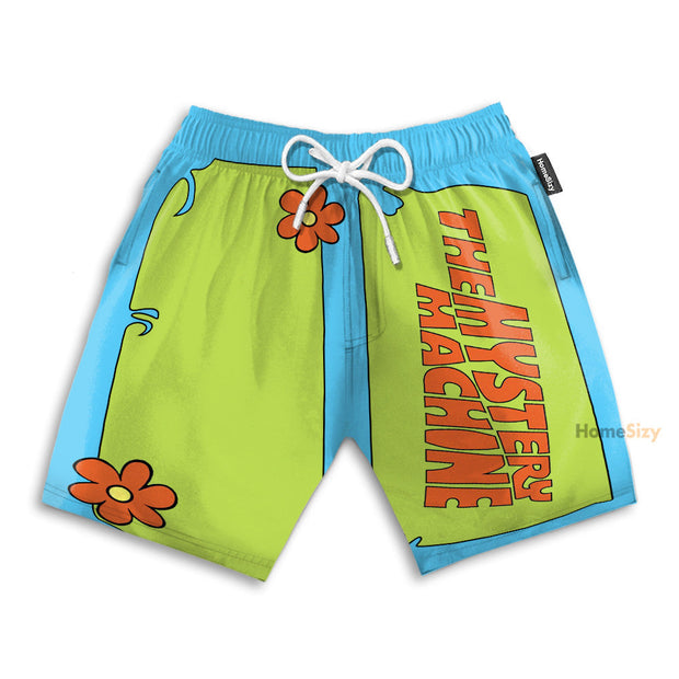 Scooby Doo Movie The Mystery Machine Funny Cosplay Costume - Beach Shorts