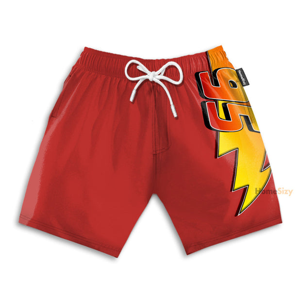 Cars Movie Lightning McQueen Funny Cosplay Costume - Beach Shorts