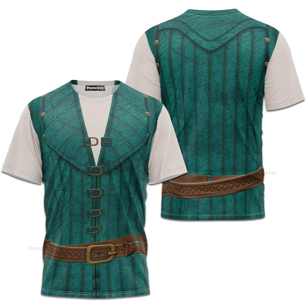 Flynn Rider Tangled Cosplay Costume - 3D Tshirt