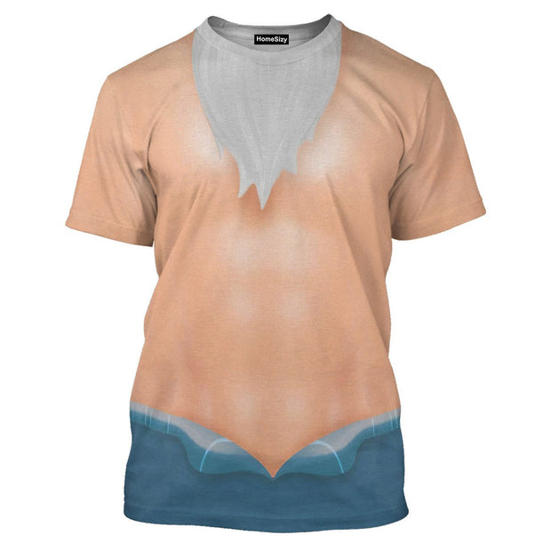 King Triton Little Mermaid Cosplay Costume - 3D Tshirt