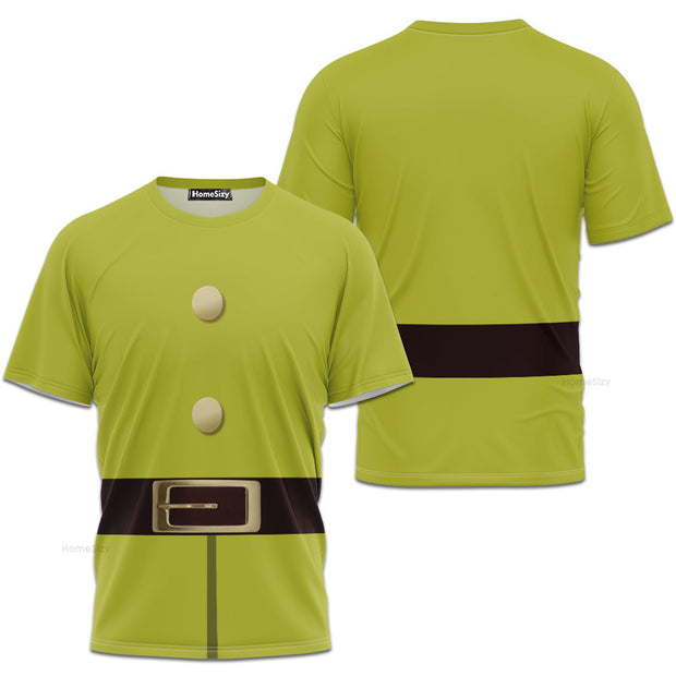 Snow White Dwarfs Dopey Cosplay Costume - 3D Tshirt