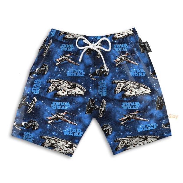 Stwa Blue Vehicle Classic Pattern - Beach Shorts