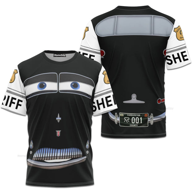 Sheriff Pixar Cars Cosplay Costume - 3D Tshirt