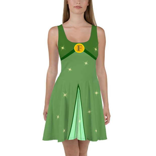 Fauna The Green Fairy Sleeping Beauty Cosplay Costume - Skater Dress