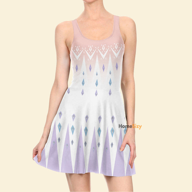 Frozen 2 Movie Elsa The Fifth Spirit Cosplay Costume - Skater Dress