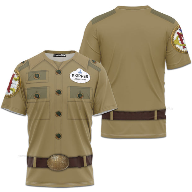Jungle Cruise Skipper Cast Member Cosplay Costume - 3D Tshirt
