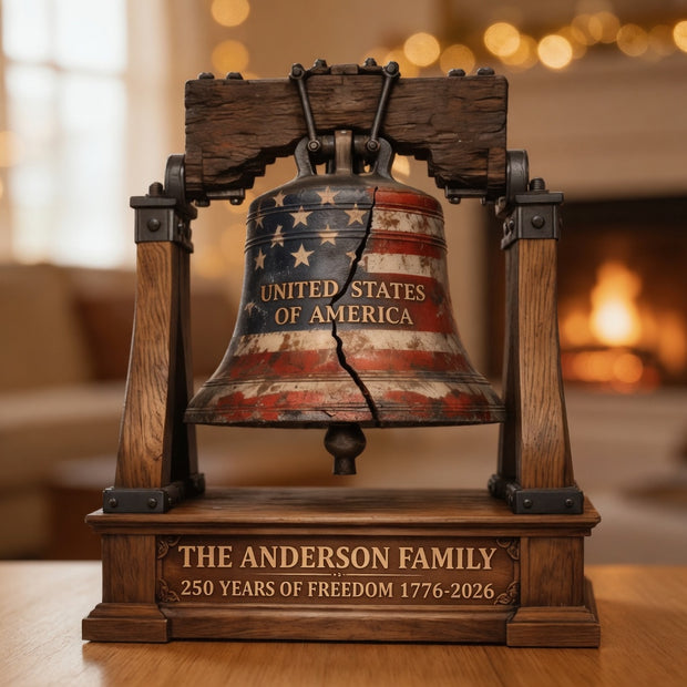 Liberty Bell Patriotic Americana Historic Replica- Personalized Wooden Block - 250th Anniversary Gift