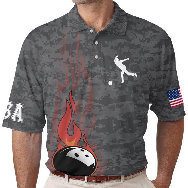 Bowling America Flag Eagle - Polo QT309488