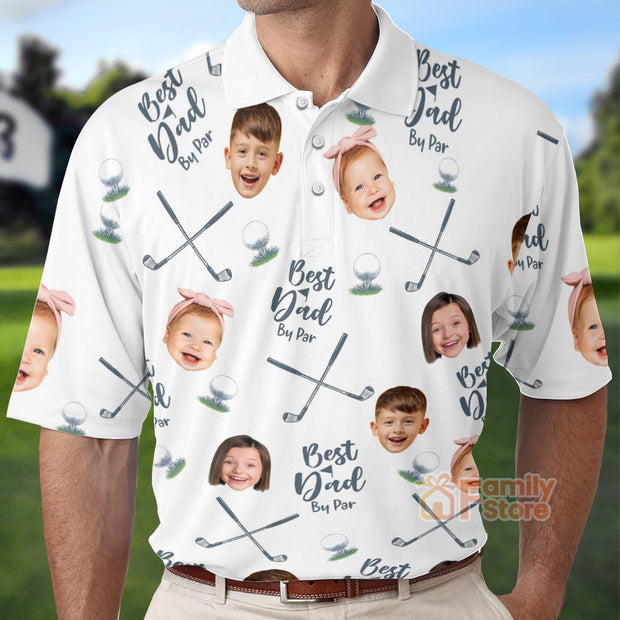 Custom Photo Best Dad By Par - Gift For Father, Grandfather - Personalized Men Polo Shirt