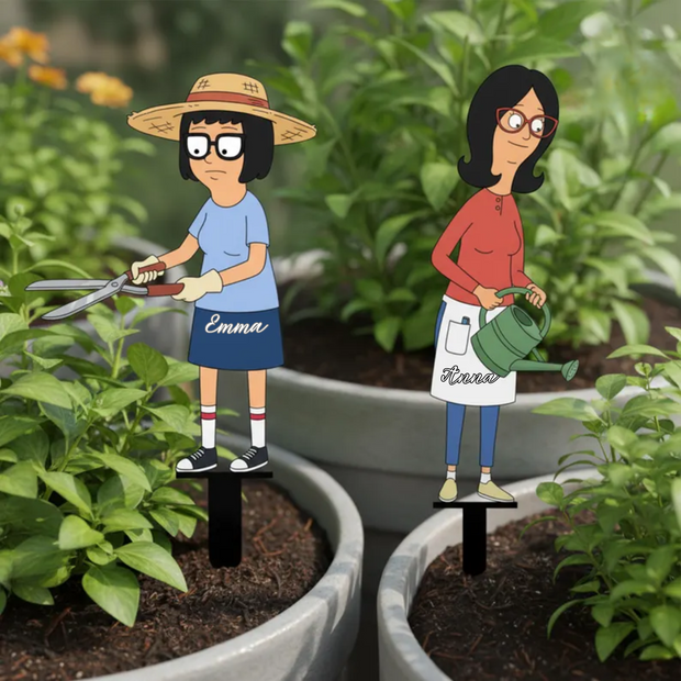 Burgers Bob’s Burgers Cartoon - Personalized Metal Stake Garden- Gift For Garden Lovers