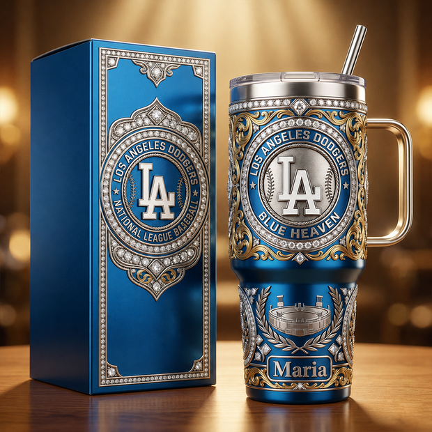 LaDo Royal Blue - Personalized Tumbler With Handle - Gift For Baseball Lovers, Sports Fans, Sports Lovers