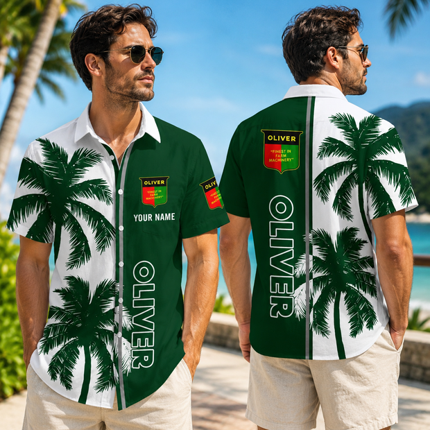 Oliver Tractor Hawaiian Shirt Style Classic - Personalized Hawaiian Shirt - Gift For Farmer