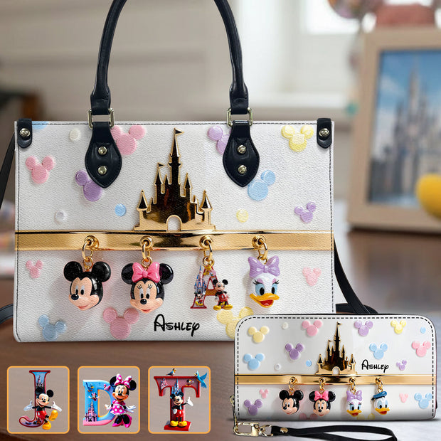 Magic Charms - Personalized Leather Handbag & Leather Long Wallet CT01