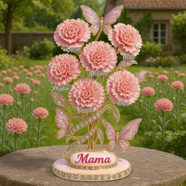 Carnation Flower - Personalized Acrylic Plaque - Gift For Mother's Day CT01