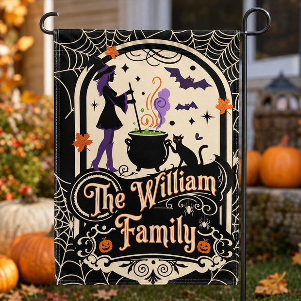 Witch Garden - Personalized Flag - Halloween Gifts For Family