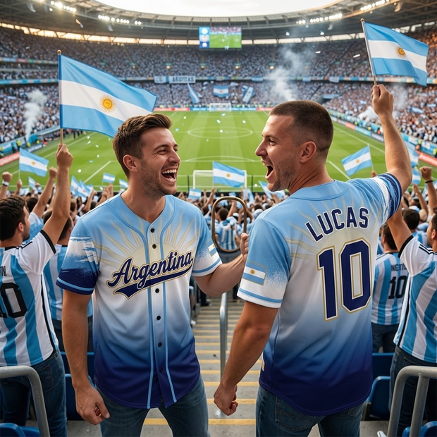 Argentina Baseball Jersey - Personalized Baseball Jersey - Gift For Football Lovers, Sports Fans, Sports Lovers, World Cup