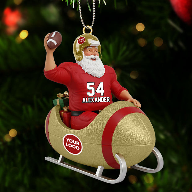 Sport Lover Santa Sleigh Ornament - Personalized Acrylic Ornament - Gift For Christmas Ornament