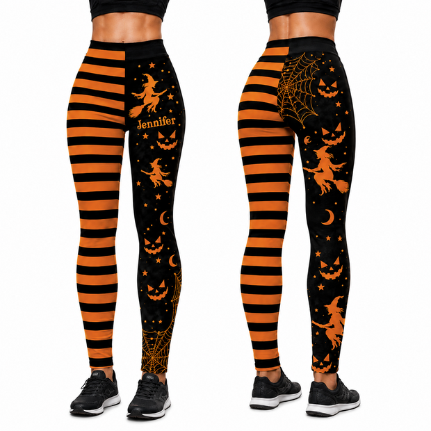 Women's Witch Halloween Costume, Spooky Party Outfit - Personalized Leggings