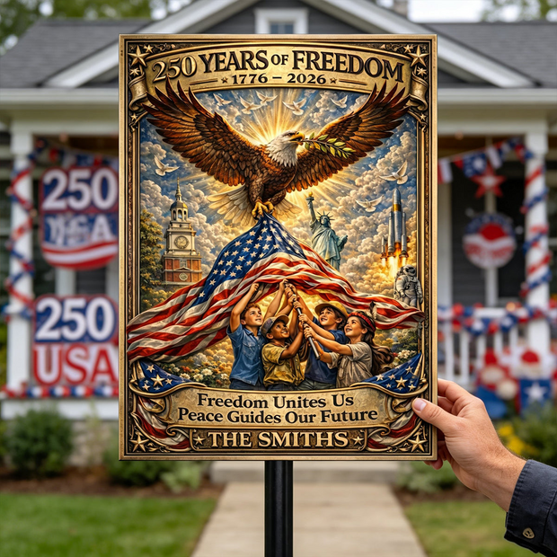250th USA Anniversary - Commemorative Metal Sign - 250th Anniversary Gift CT01
