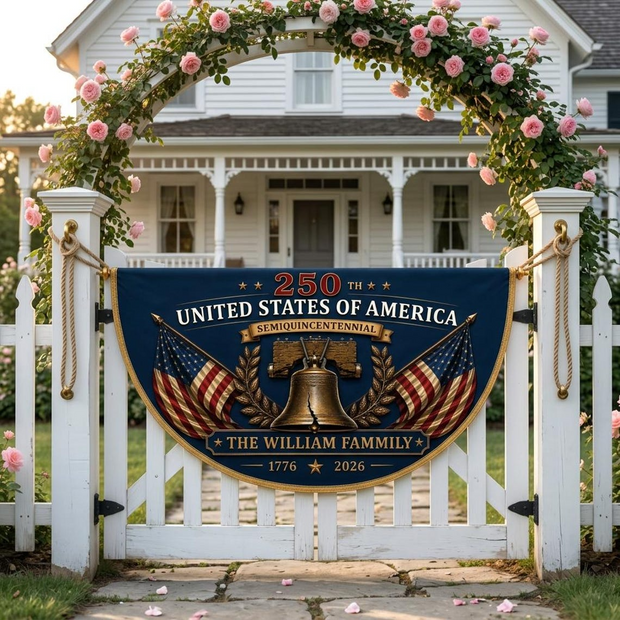 USA Semiquincentennial Flag, Custom Family Name Patriotic Decor, 1776-2026 Independence Flag - Personalized Fan Flag - 250th Anniversary Gift