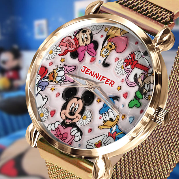 Fun-Loving Mouse, Duck, and Dog - Personalized Women Hand Watch CT01 MT5101811