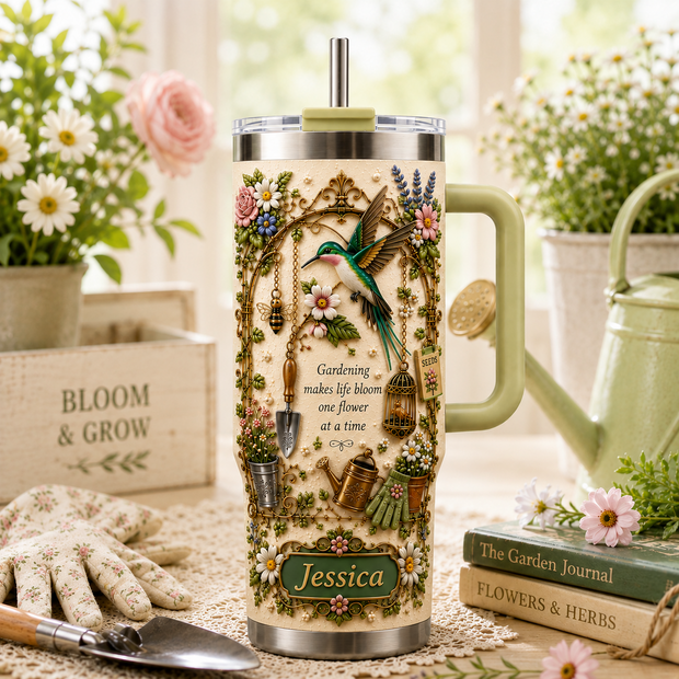 Gardening makes life bloom - Personalized Tumbler - Gift For Gardening Lovers