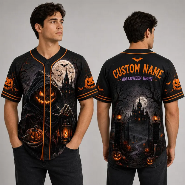 Pumpkin Reaper - Peronalized Baseball Jersey - Gift For Halloween