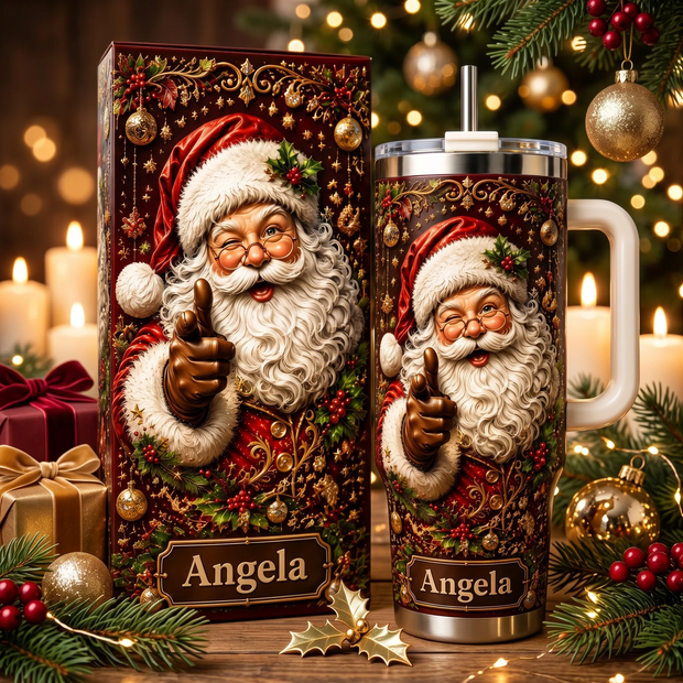 Santa Christmas Gift For Her - Personalized Tumbler