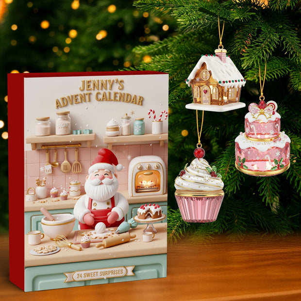 24 Sweet Surprises Santa Baker Christmas Gift For Baking Lover - Personalized Box Advent Calendar