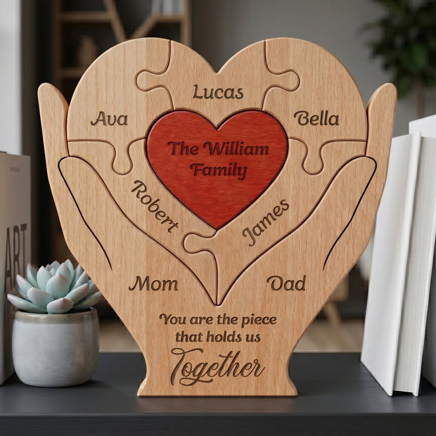 Family You Are The Piece That Hold Us Together - Personalized Wooden Puzzle - Gift For Family CT01