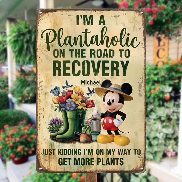 DSNY I'm A Plantaholic On The Road To Recovery - Personalized Metal Sign - Gift For Garden Lovers